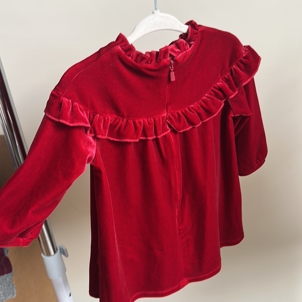 Red velvet chloe 9 months baby dress luxury designer rare find sale